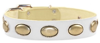 Dean & Tyler ''Retro Rulz'' Leather Dog Collar, Size 28x1.5'', Fits Neck 26-30''