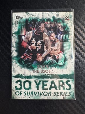 2018 Topps WWE Undisputed #SS-23 The Usos 30 Years of Survivor Series Green 1/50