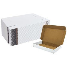 28 PCS White Shipping Boxes 13x8x2 Inch Corrugated Cardboard Mailer Box