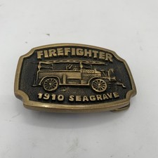 Firefighters 1910 Seagrave BTS belt buckle solid rest 1978 USA