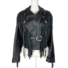 1980s - 1990s Schott Black Fringe Leather Jacket