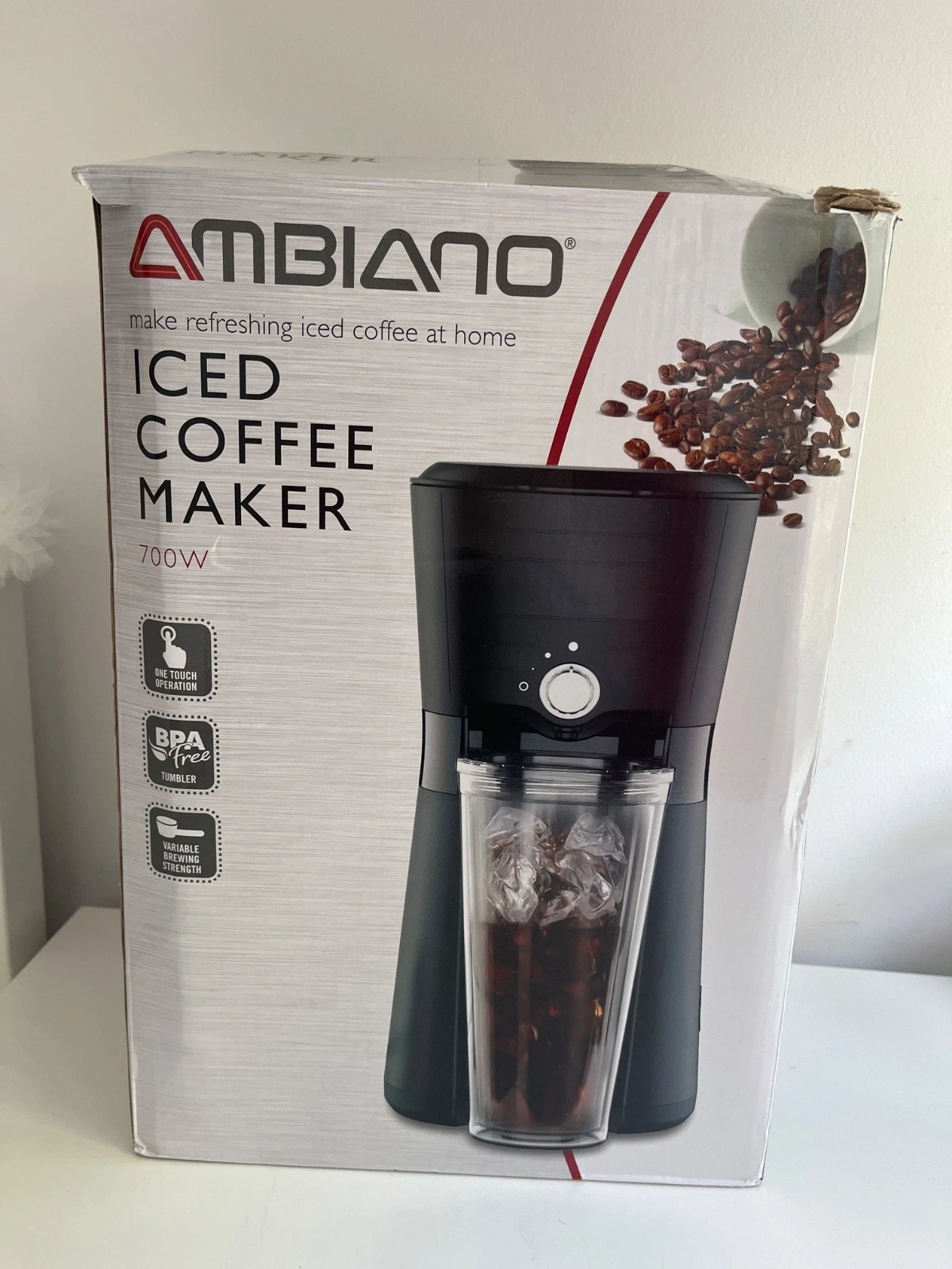 Ambiano Iced Coffee Maker, Black, 700 W, NEW