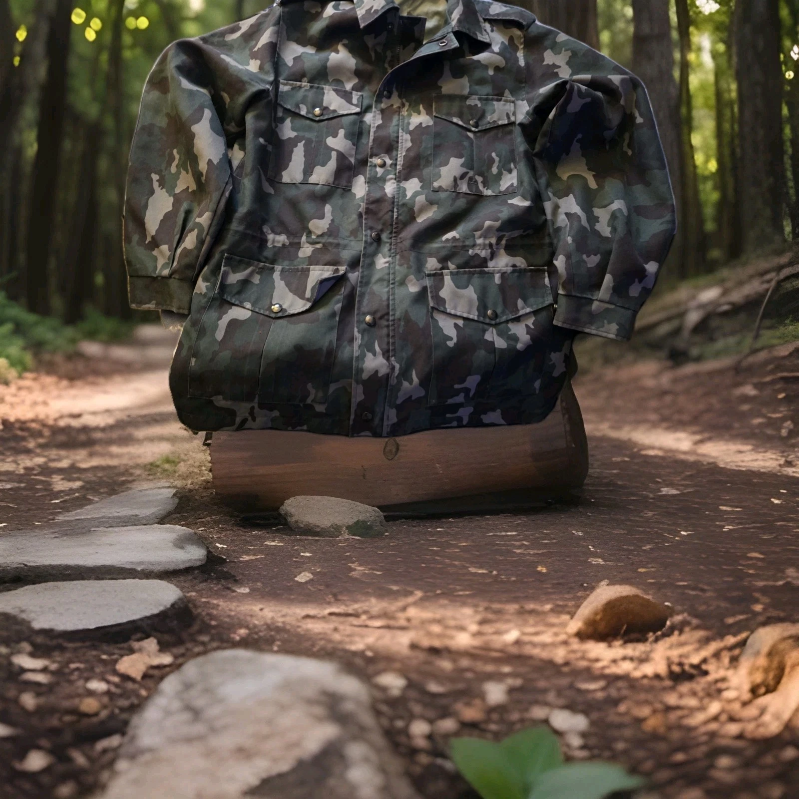 Mens Green Camo Waterproof Garrison/Field Jacket Sz 7340/42 Med Tall