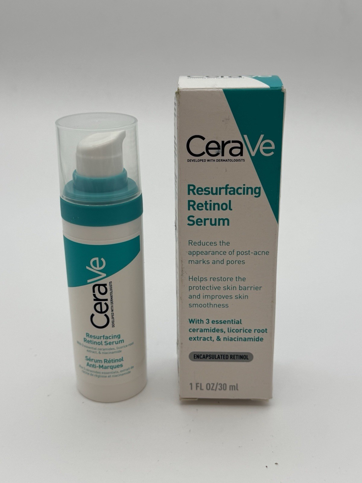 Cerave Resurfacing Skin Renewing Retinol Hydrating Hyaluronic Acid Serum 30ml UK