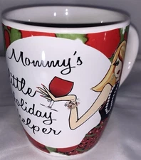 Mommy Little Holiday Helper 24 oz Jumbo Coffee Mug Cup WINE LOVER Christmas Gift