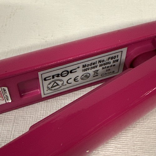 Mini plancha de pelo plancha Hot Pink Croc F601 tamaño de viaje - Imagen 4 de 6