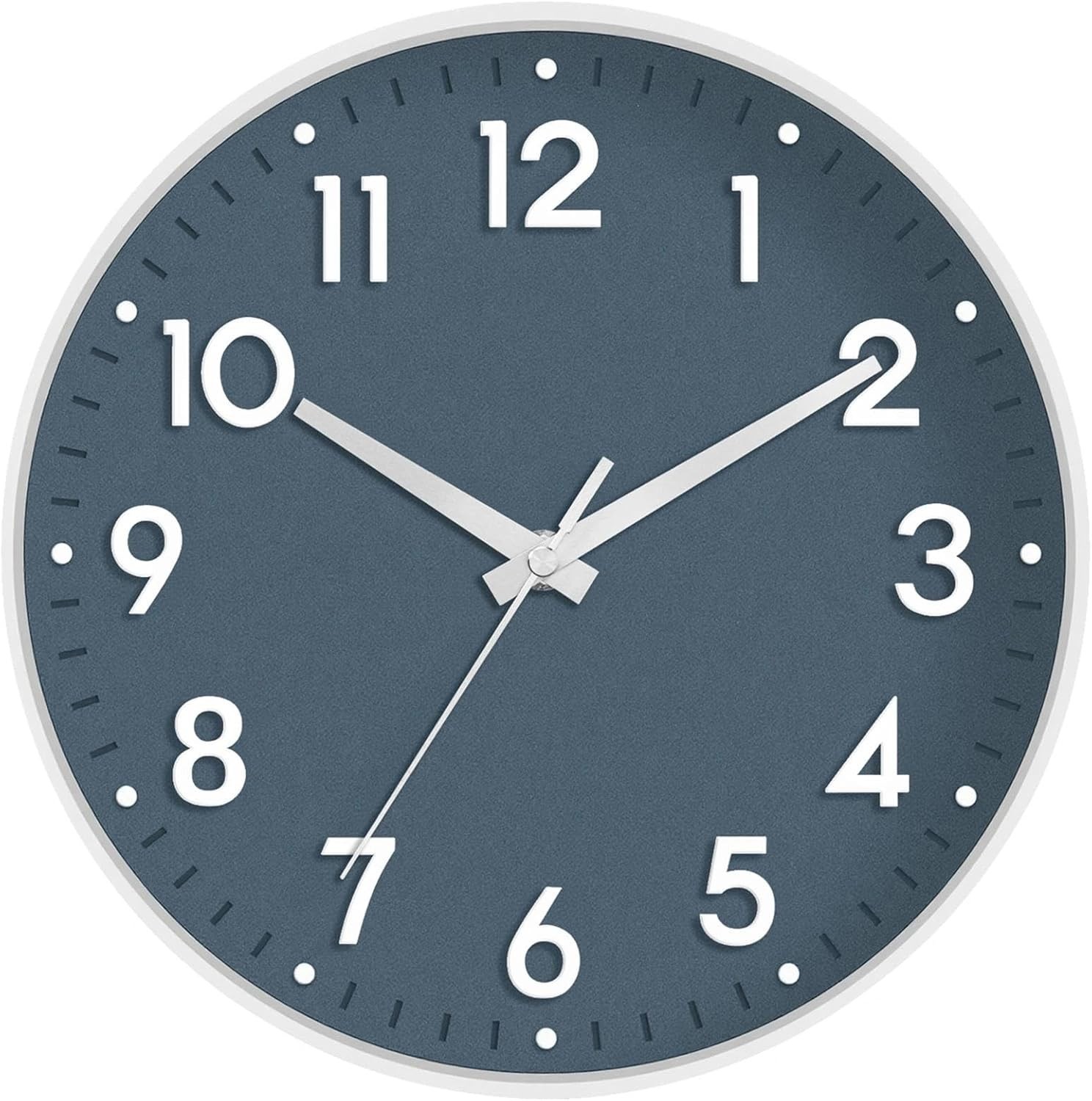8 Inch Gold Wall Clock, Battery Operated, Silent Non-Ticking, Modern, Analog