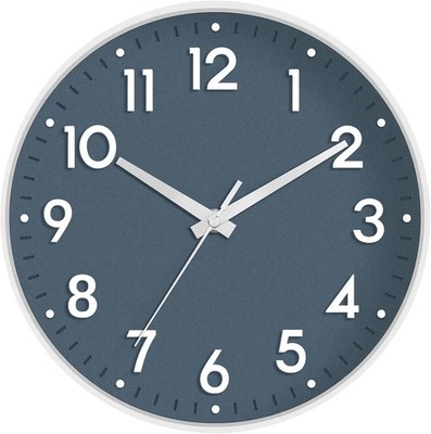 8 Inch Silent Non-Ticking Wall Clock – Modern Black Battery Operated – Small Classic
