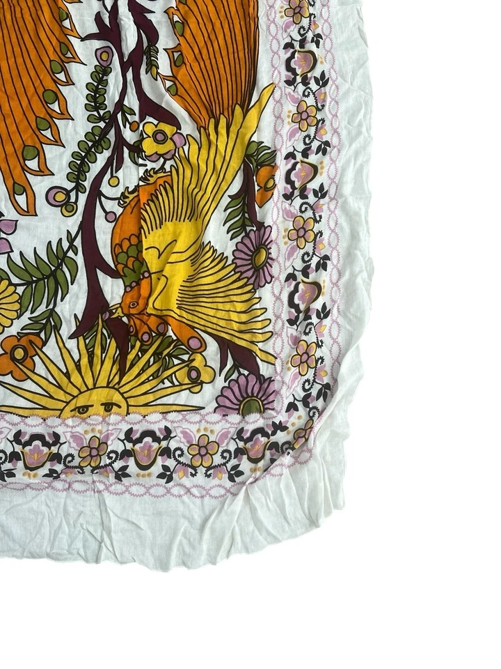 Hermosa bufanda chal colorida Theodora & Callum aprox 78" X 35” aves flores Foto 2 de 4