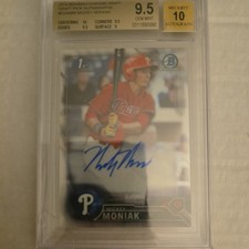 2016 Bowman Chrome Draft Mickey Moniak Bgs 9.5 Auto 10 Rc Rockies Phillies RC