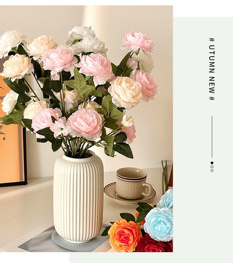 10Pcs Artificial Flowers, Plastic Plants for Outdoor Indoor Decoration - Image 3 of 4