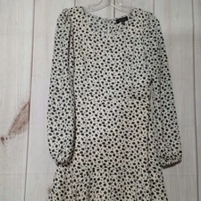 Trixxi Dress Ladies Small Ivory Black Long Sleeve