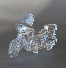 Hofbauer Glasfigur, Harley Davidson, Bleikristall, L. ~ 13,5cm, ~255g, ~Vintage