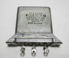 Sprague Vitamin-Q No. 95P114 2X 0.25UF 600V Capacitors 1 Pc. Tested