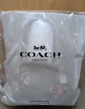 NWT Coach CZ180 Gallery Tote Bag In Signature Canvas With Rose Print Tan Brown