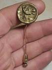 Civil War Horse Sporting Button On Victorian Stick Pin 1/20th 12k Gold Filled