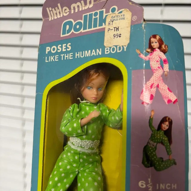 Uneeda Dollikin Doll, Vintage Plush Toy, New Old Stock