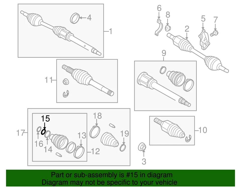 10-13 Ford Transit Connect Circlip Inner Boot Retainer Snap Ring 5N5Z-3B498-A - Изображение 2 из 4