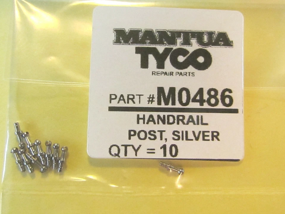 10 SILVER, M0486 HAND RAIL POST FOR MANTUA & TYCO RARE FACTORY ORIGINAL NEW PART - Image 2 of 3