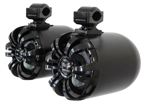 4) Rockville WB65 Black 6.5" Swivel Marine Wakeboard Speakers+Amplifier+Amp Kit - Picture 4 of 11
