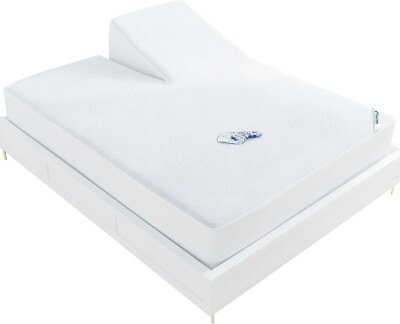 Split Top King Mattress Protector Bamboo Terry Mattress Cover for Adjustable Bed