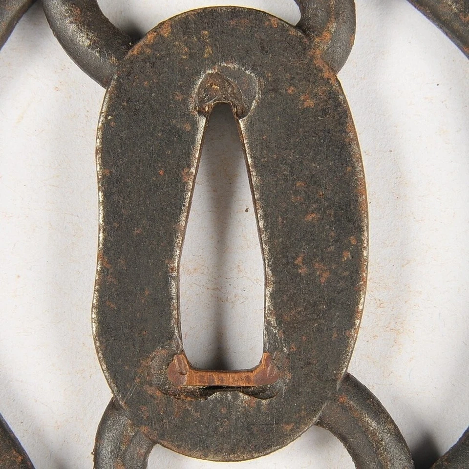 Japanese Antique Wave Design OpenWork Iron Tsuba Sword katana Guard fromJapan - Image 3 of 4