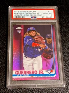 2019 Topps Chrome Update Vladimir Guerrero Jr RC Pink Refractor PSA 10 Gem #21