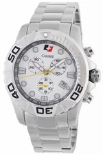 Calibre Men's SC-5A2-04-001 Akron Chronograph Luminous White Dial Steel Watch