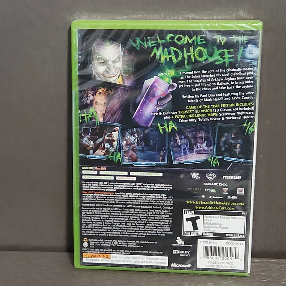 Batman Arkham Asylum Xbox 360 Brand New Sealed - Image 2 of 4