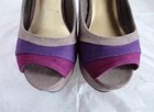 MADDEN GIRL Gray Purple Pink Color Block High Heel Pump Platform Sandals Sz 7 37 — photo 2