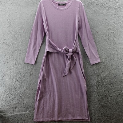Lauren Ralph Lauren Dress Women's 10 Purple Front Tie Long Sheath Casual  Ladies | eBay