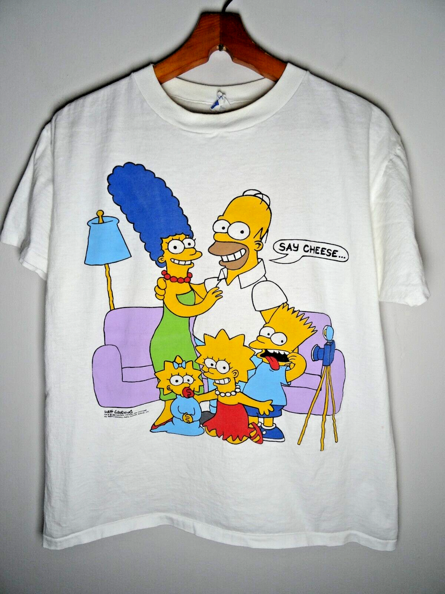 Vintage The Simpsons T Shirt Large 80s Single Stitch Double Side