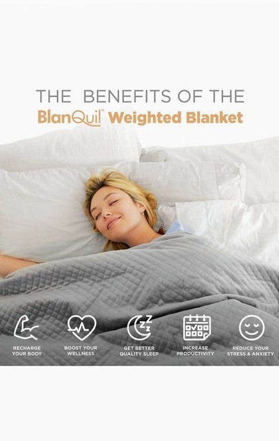 blanquil weighted blanket 20 Lb Gray Taupe Adult 47” X 74” Better Sleep