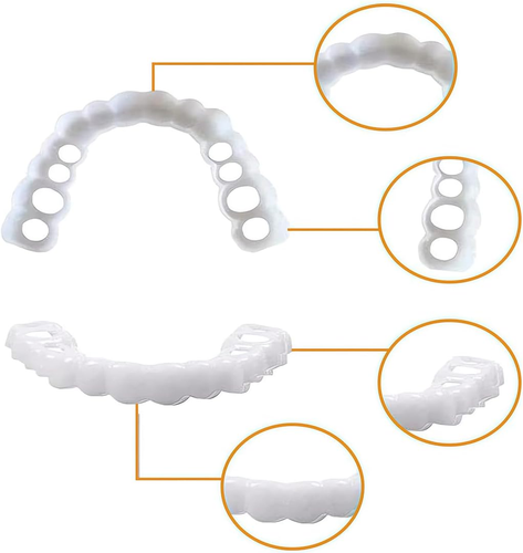 1 Paia Denti Finti Dentiera Provvisoria, Protesi per Faccette, Da Applicare Da S - Foto 3 di 12