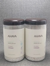 Lot of two Ahava Dead Sea Salt Mineral Bath Salt, Calming Lavender, 32 oz each 