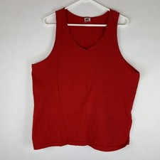 Vintage Blank Fruit of the Loom Tank Top Shirt Vest Made in USA Red Size XL