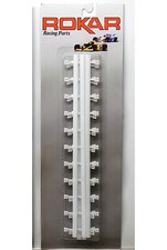 6 piece Rokar LIFE-LIKE HO Slot Car 14" WHITE Race Track GUARD RAIL 1456 Unused