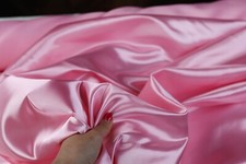 Pink Dark Silky Bridal Satin Fabric by the yard 60" Wide 158