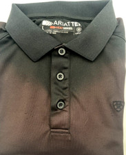 Ariat Tek Heat Series Mens L Black Short Sleeve Performance Polo Shirt Ariattek