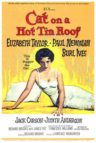 KOT NA GORĄCYM BLASZANYM DACHU Plakat filmowy 27x40 Paul Newman Burl Ives Elizabeth Taylor - Zdjęcie 1 z 1