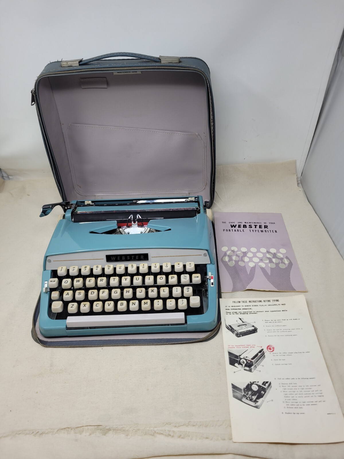 Brother ster Typewriter Portable Heavy Duty Vintage Baby Blue With Manuals eBay