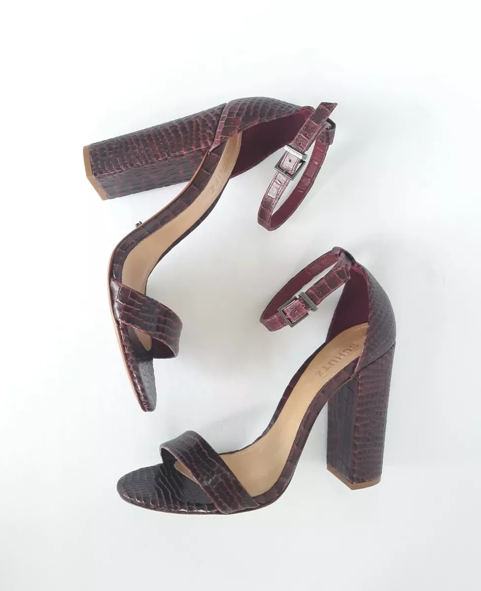 Burgundy high shop heel sandals