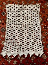 petit rideau crochet blanc fait main XX éme