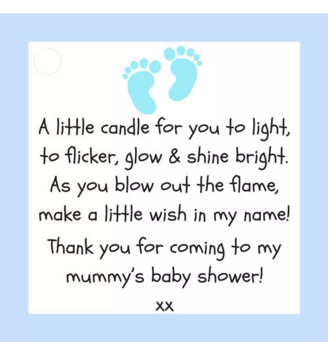 Baby shower cheap candle tags