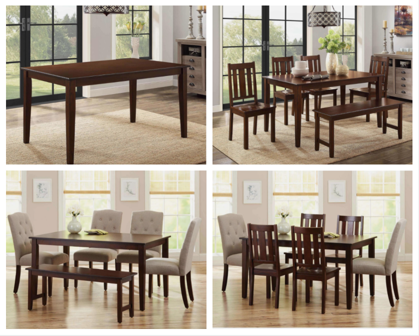 Solid Wood Kitchen Dining Room Office Table Seats Furniture Rich
