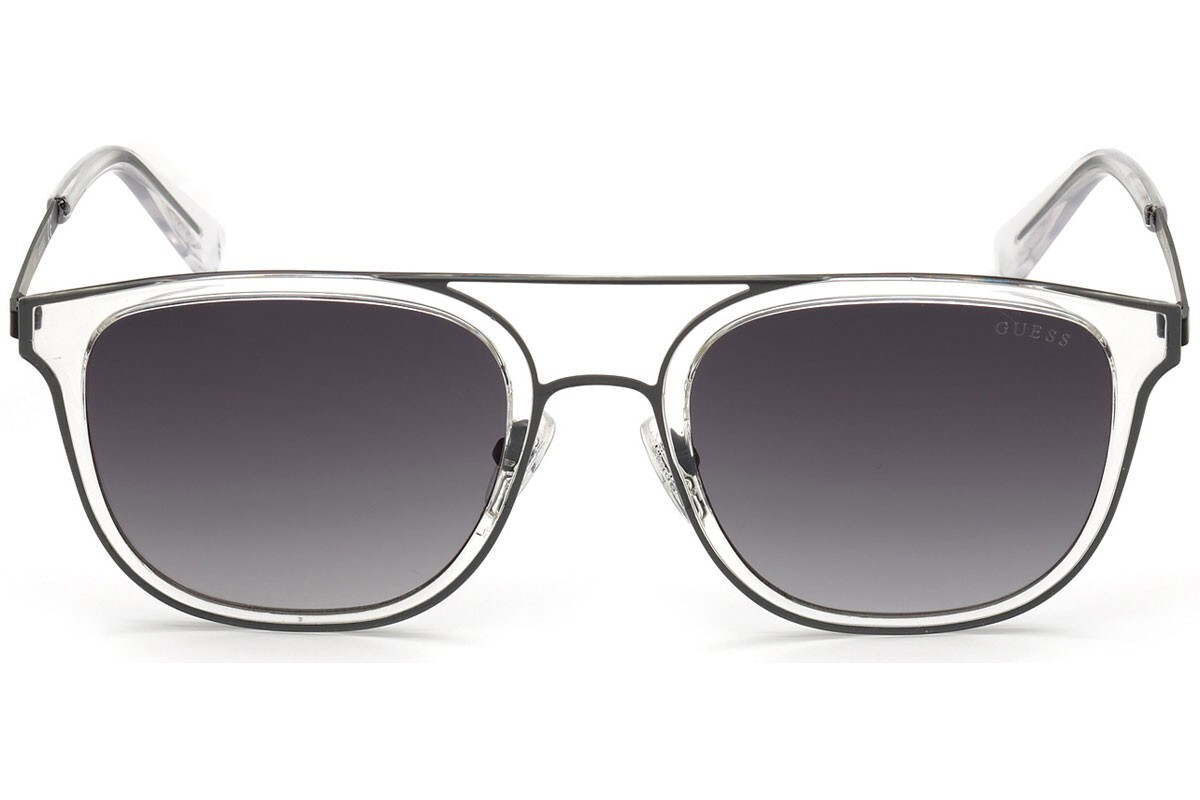 Guess GU6981 01B Черная и прозрачная пластиковая квадратная оправа для солнцезащитных очков 54-21-150