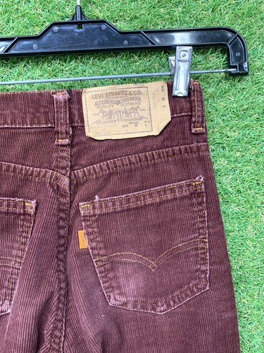 Levis Corduroy Pants Kids Size 12 Altered Vintage Orange Tab Distressed Maroon - Picture 3 of 11