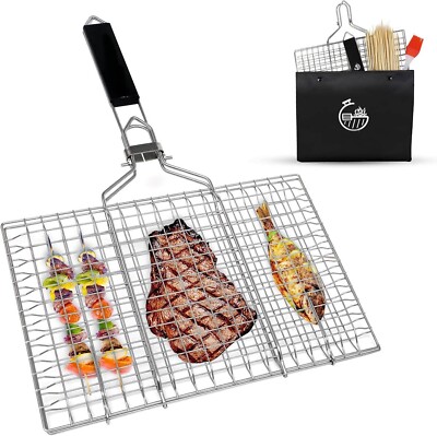 Cestas para asar pescado al aire libre, parrilla para pescado, cesta para barbac
