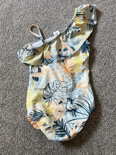 Ruffle Butts 6 Birds of Paradise Rufflebutts One Shoulder Yellow Bathing Suit - Picture 4 of 4