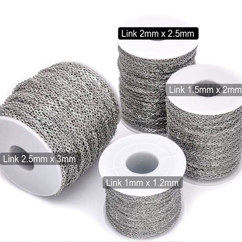 5 Yard Edelstahl Flachkabel Gliedkette Schmuckherstellung - Bild 5 von 10